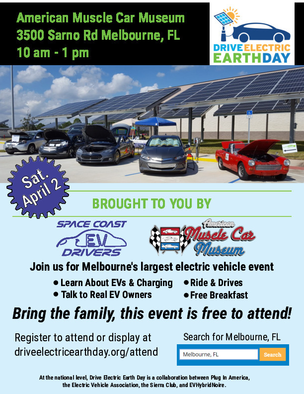 Space Coast EV Drivers Event Flyer