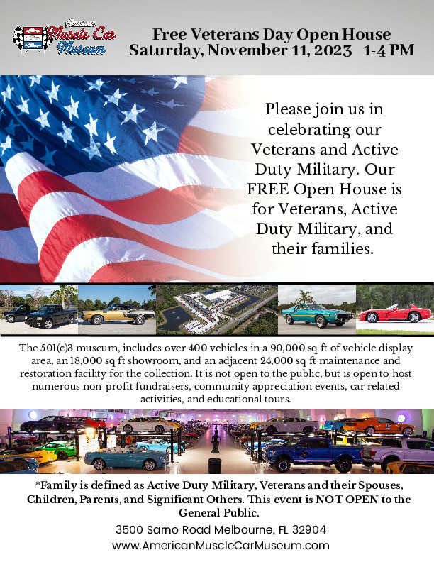 2023 Free Veterans Day Open House Flyer