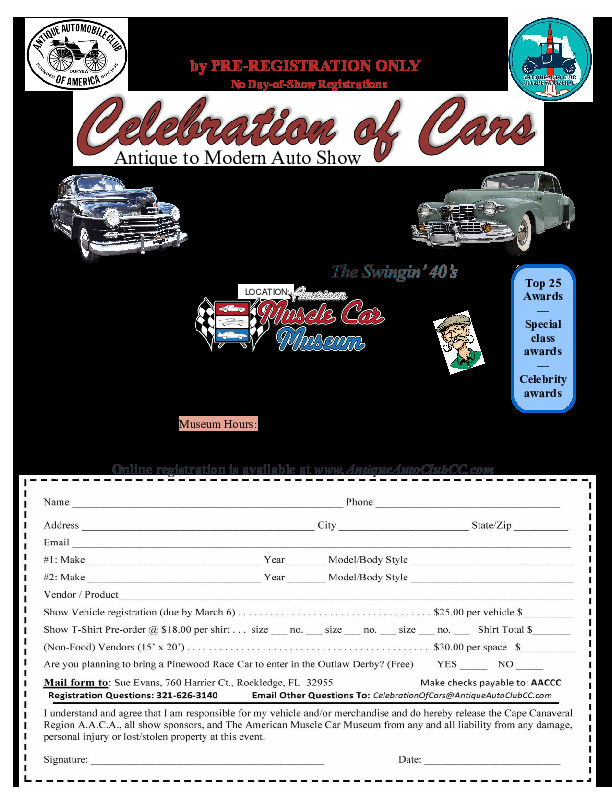 2024 Celebration of Cars Flyer