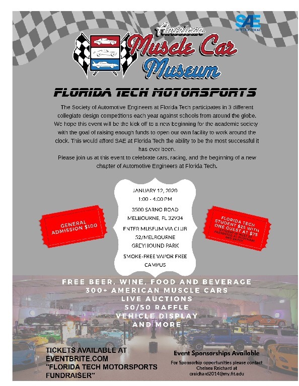 Florida Tech Motorsports SAE Fundraiser  Flyer