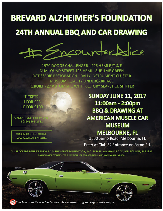 Brevard Alzheimers - Car Show, Car Giveaway, BBQ Flyer