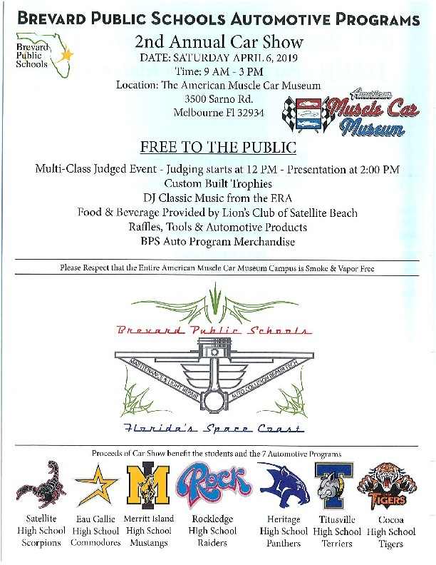 Brevard Public Schools Car Show Flyer