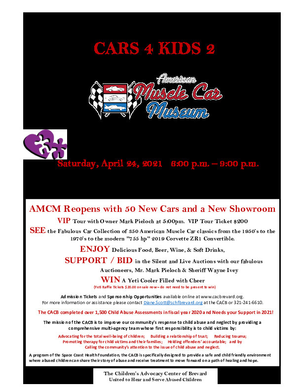 Cars 4 Kids - Children's Advocacy Center of Brevard Flyer