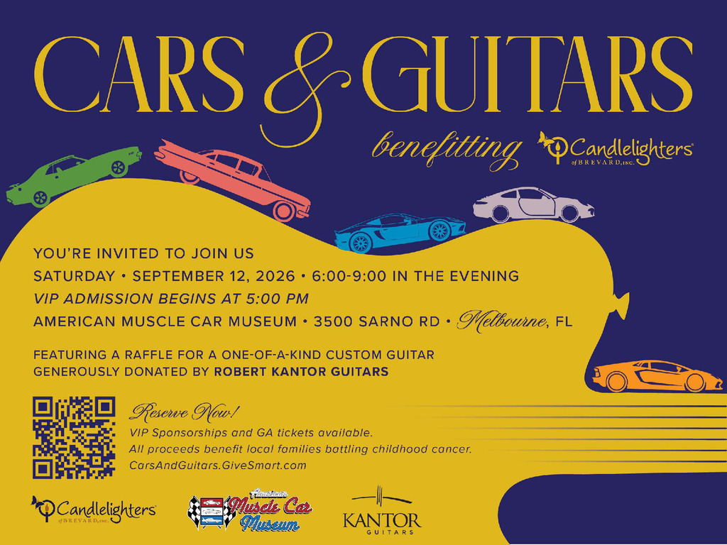 Cars and Guitars - Candlelighters Fundraiser Flyer
