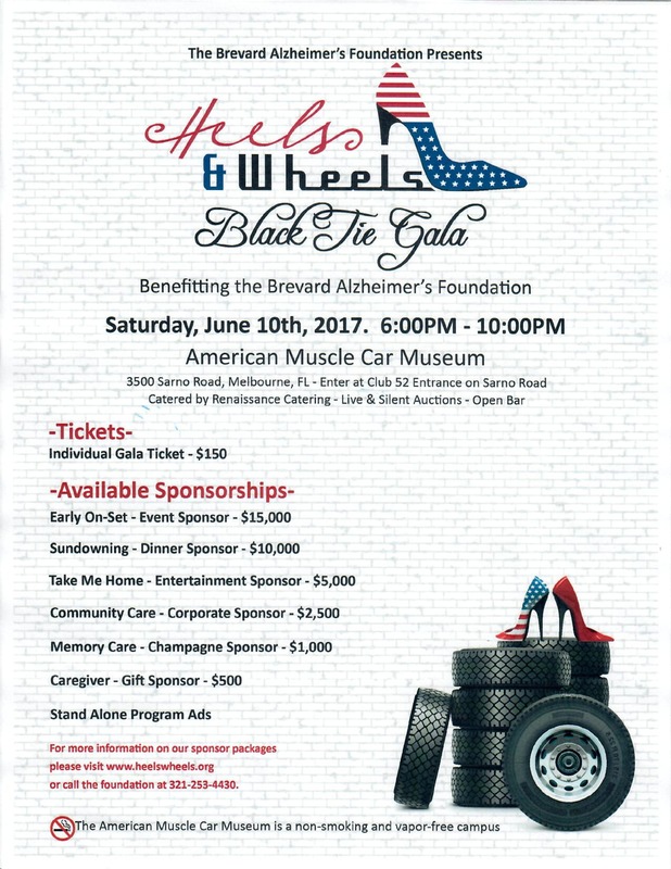 Brevard Alzheimers - Heels & Wheels Black Tie Flyer