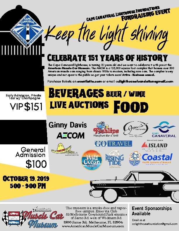Cape Canaveral Lighthouse Foundation's Keep the Light Shining Event Flyer