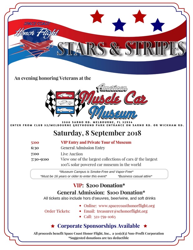 Space Coast Honor Flight Fundraiser Flyer