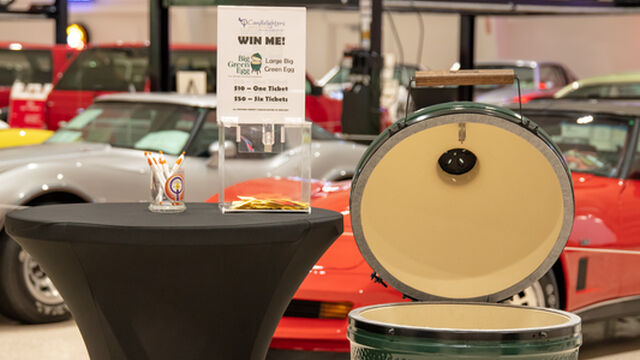 A Big Green Egg makes an appearance at the Candlelighters of Brevard Cars and Casino Night
