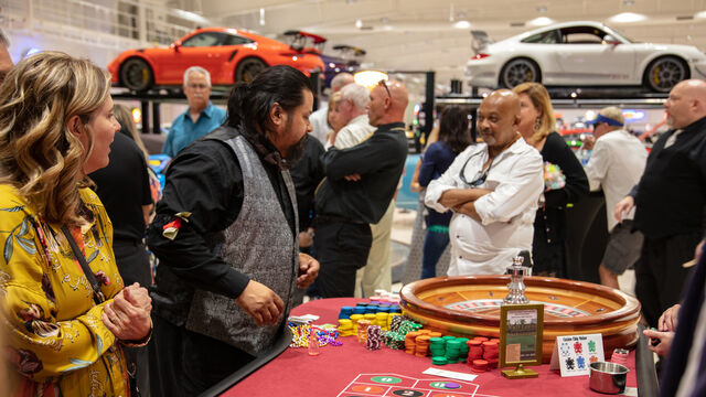 Playing roulette at the Candlelighters of Brevard Cars and Casino Night