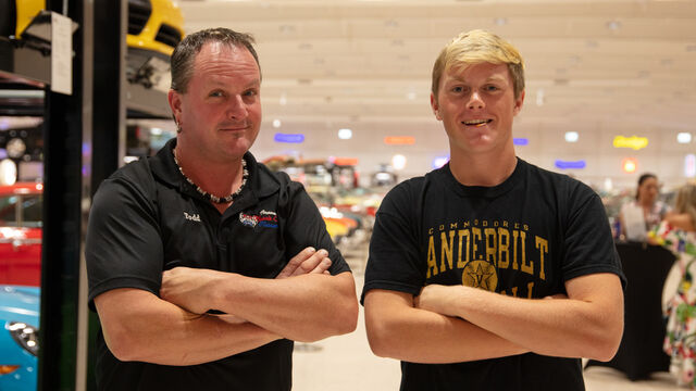 Posing for a photo at Candlelighters of Brevard Cars and Casino Night