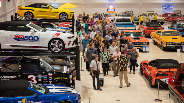 The crowd gathers at the Candlelighters of Brevard Cars and Casino Night