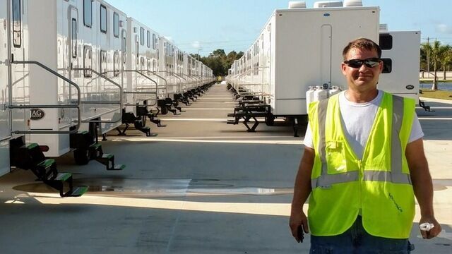 Nathan traveled from Kentucky to be part ot the team setting up the sleeping quarters.