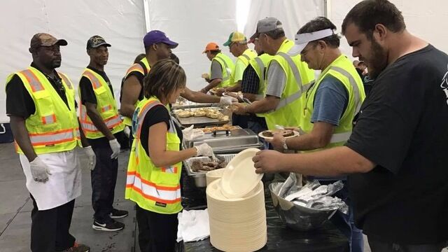 First crews getting dinner. Photo Credit: Destination Brevard