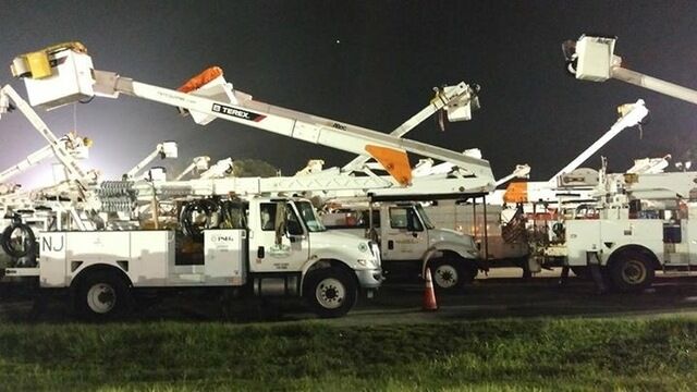 Crews up before sunrise, quick trip to food tent, then off to work