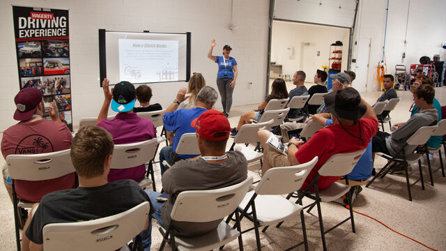 Explaining the clutch at the Hagerty Youth Driving Experience