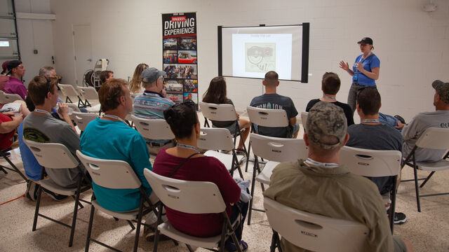 A lesson being tought at the Hagerty Youth Driving Experience