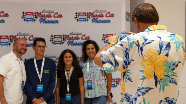 Mark Pieloch takes a photo of some of the attendees at the Hagerty Youth Driving Experience