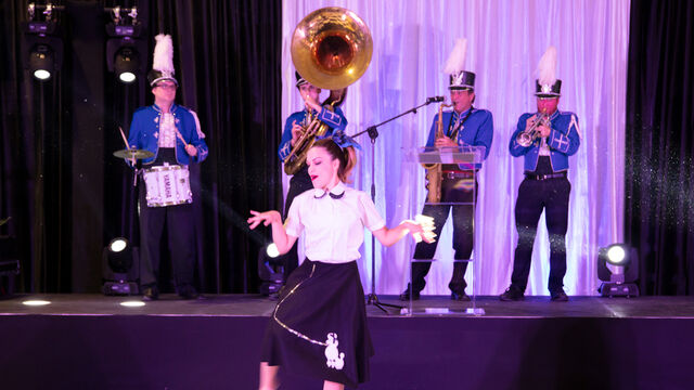 Dancing with the band at Health First 35th Celebration of Giving Event