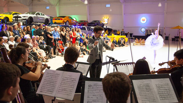 The ballet begins at the Melbourne City Ballet Theatre held at the American Muscle Car Museum
