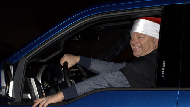 Mr Ed driving the Shelby truck pulling the float