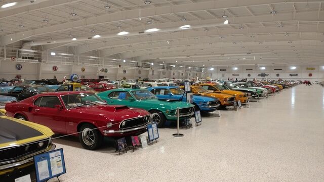 The many cars at the American Muscle Car Museum