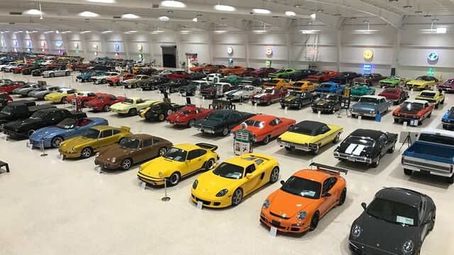 Porsches everywhere at the American Muscle Car Museum