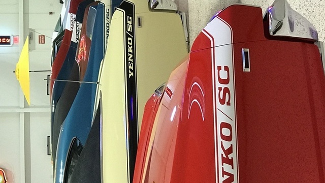 A row of Yenko Super Camaros at the American Muscle Car Museum