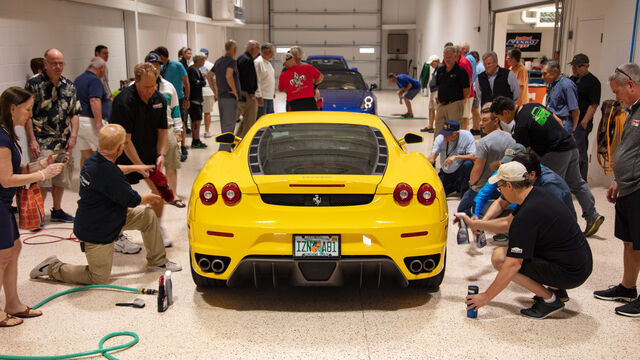 Allowing attendees to try out the techniques at the Porsche Club of America Detail Class
