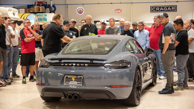 Showing proper detailing tips at the Porsche Club of America Detail Class