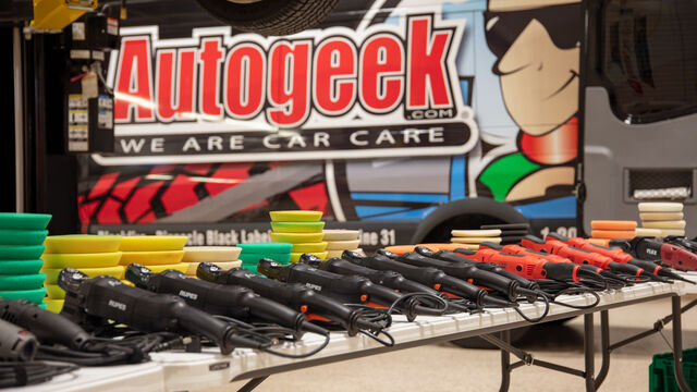 Polishers on display at the Porsche Club of America Detail Class