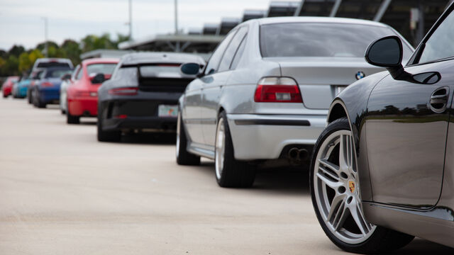 A row of cars outside
