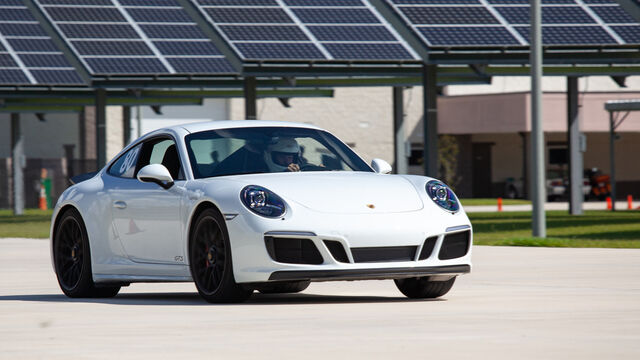 White Porsche number 80