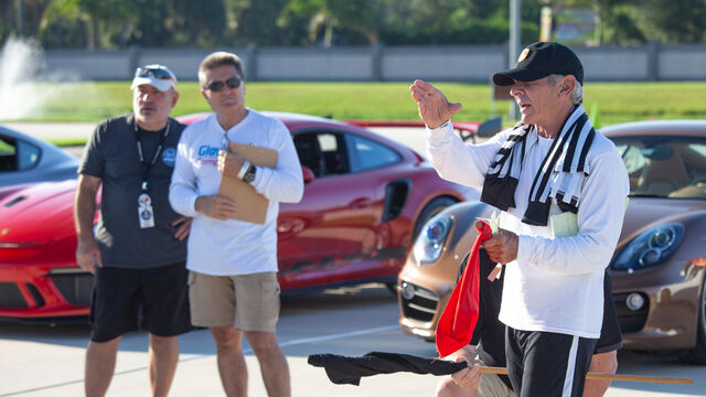 Going over the procedures at the Porsche Club of America (PCA) Autocross 