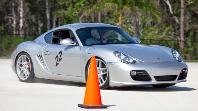 Silver Porsche number 22