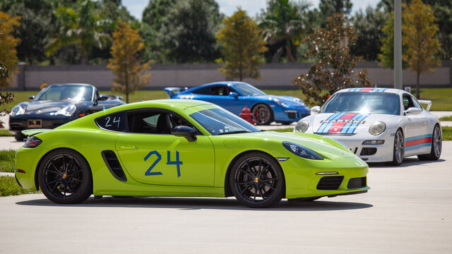 Green 24 waits at the Porsche Club of America (PCA) Autocross 