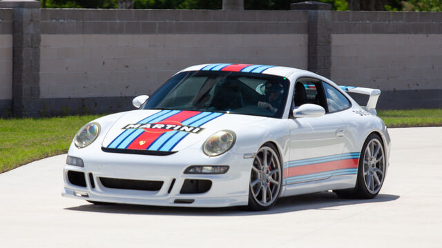 White Striped Porsche at the Porsche Club of America (PCA) Autocross 