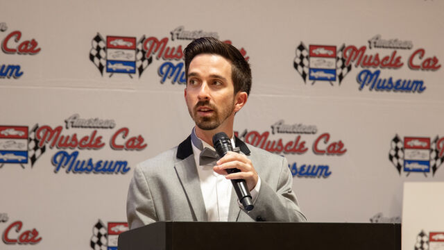 Speaking at the Satellite High School Instrumental Fundraiser