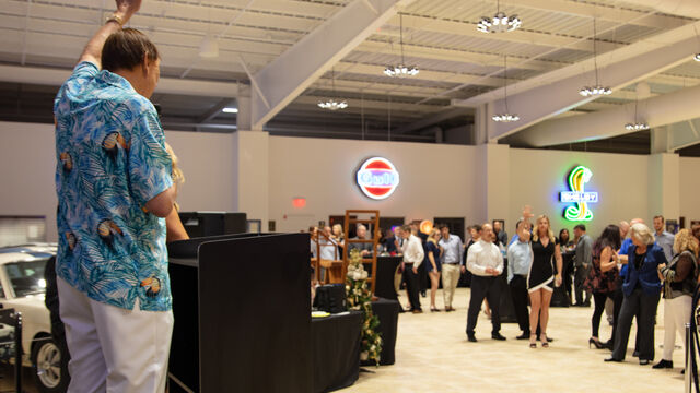 Mark speaks at the Satellite High School Instrumental Fundraiser