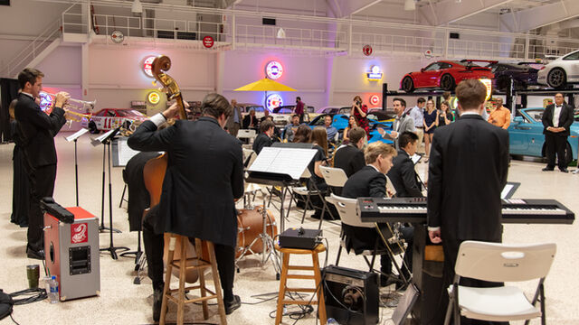 Satellite Beach students providing music for the event