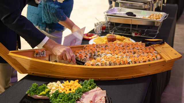 A Sushi boat was on hand at the Satellite High School Instrumental Fundraiser