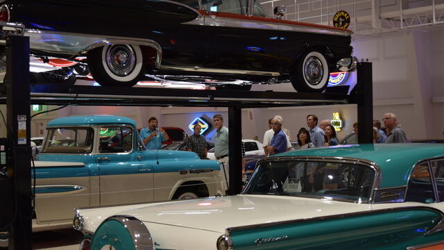 Some of the vintage cars on display at the Space Coast Honor Flight Event