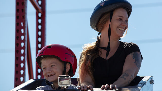 Younger kids had their parents in the passengers seat for the big race