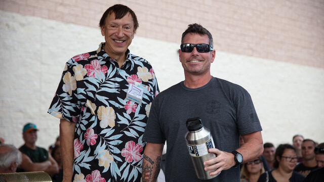 Raffling off a Yeti Thermos to a lucky attendee