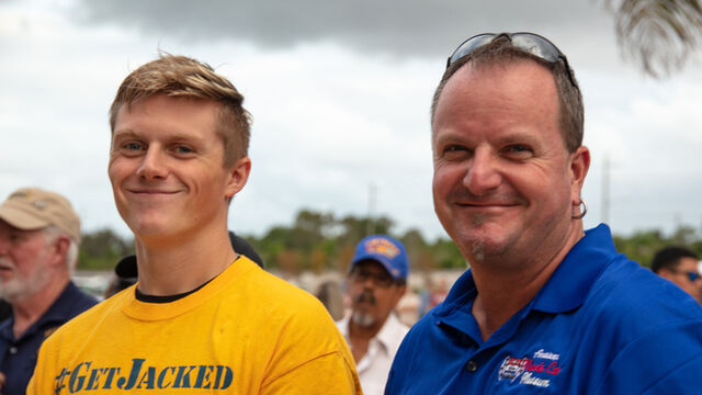 Attendees get their photo taken at the Veteran's Day Open House